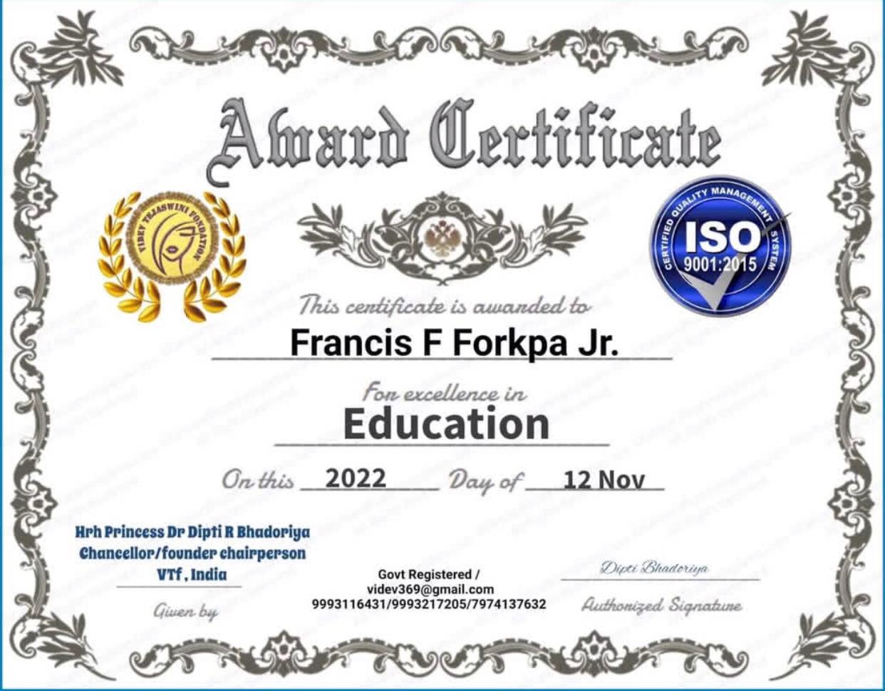 International Award for Excellence in Education